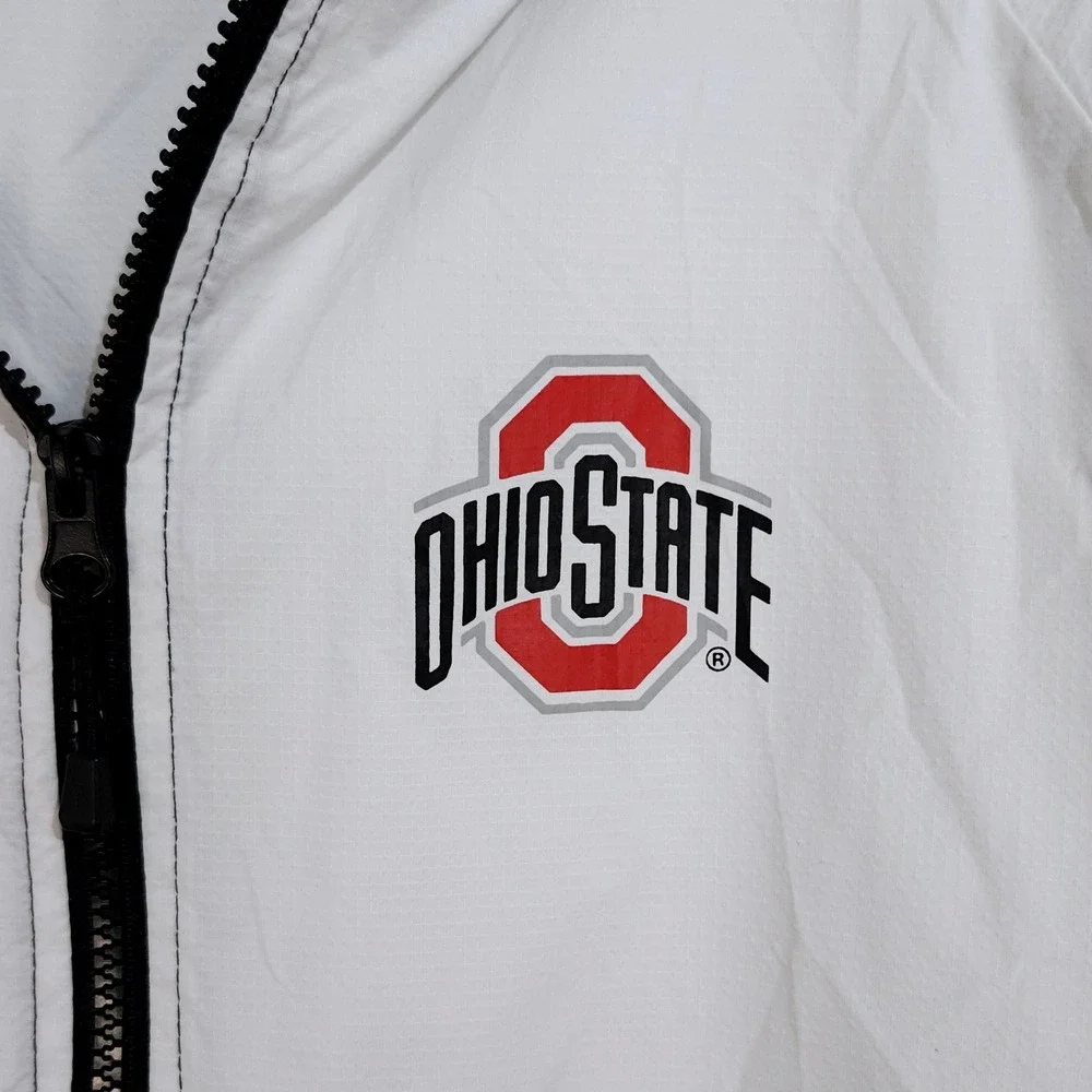Ohio State Buckeyes Windbreaker Jacket Adult Large Ripstop‎ Nylon Scarlet & Gray